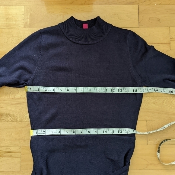 Vince Camuto Mock Neck knit Sweater Dress with Chevron pattern Small @D - Picture 9 of 12